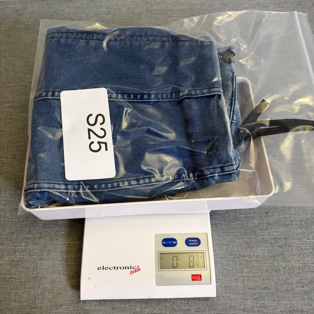 Free People Denim Skirt Womens 4 Blue Mini Seamed Back Zip Casual Boho S25